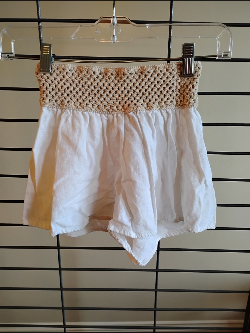 Kori Cream Crochet Knit Shorts
